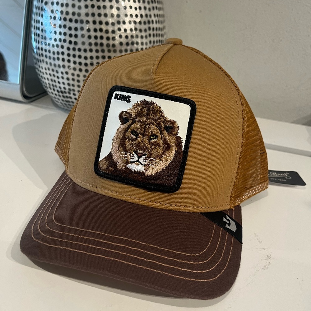 King Lion Patch Brown Trucker Hat